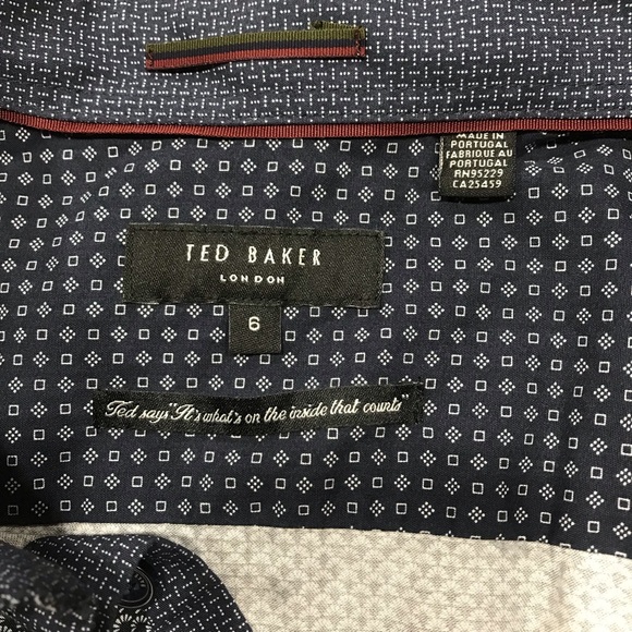 Ted Baker Long Sleeve Shirt Navy 6 - Picture 4 of 5
